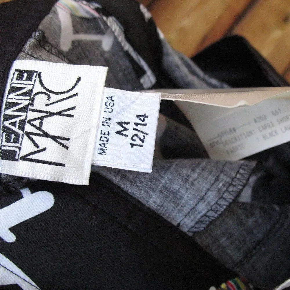 NWT Vintage Jeanne Marc Black High Waist Shorts